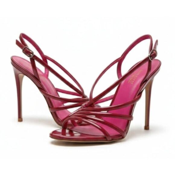 Le silla womens size 38 us 6.5 maroon slingback pump stiletto sandals Italian - Picture 1 of 8
